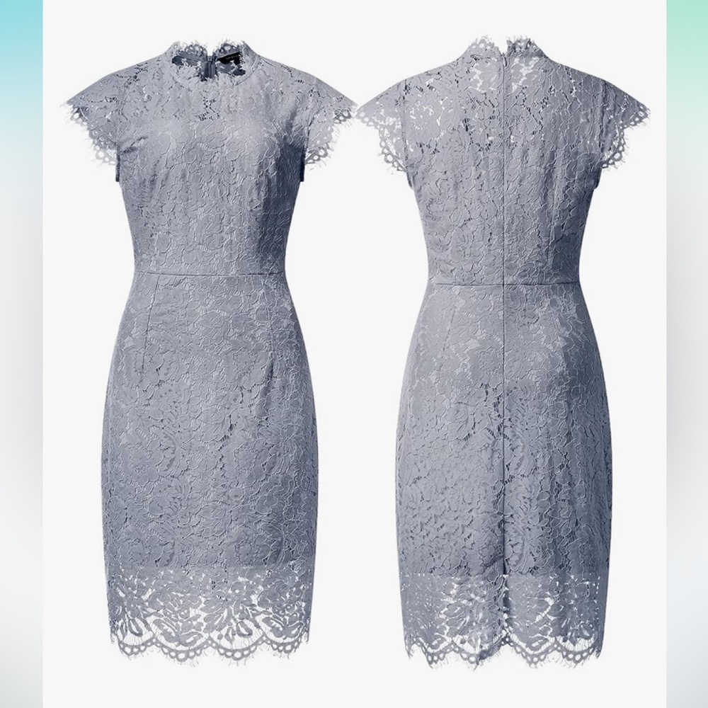 Elegant Lace Dress in Light Gray